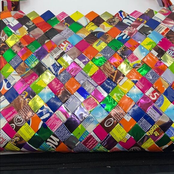 VINTAGE HANDMADE Mexican Candy Wrapper Purse-NWOT - Picture 4 of 6